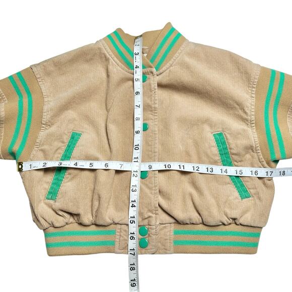 Urban Outfitters | Women | Corduroy Stripe Cropped Varsity Jacket | Size Small - Picture 5 of 16